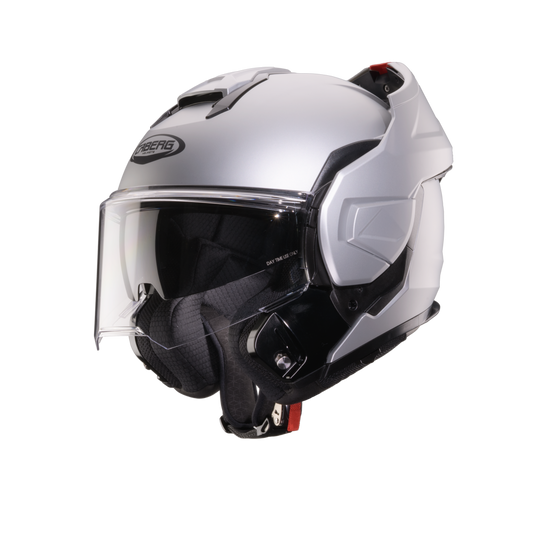 Trip Matt Silver Flip Up Motorbike Helmet