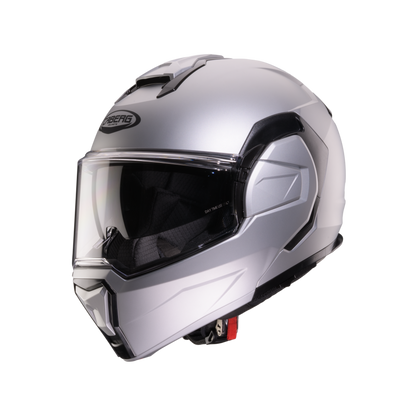 Trip Matt Silver Flip Up Motorbike Helmet