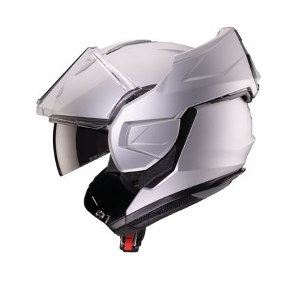 Trip Matt Silver Flip Up Motorbike Helmet