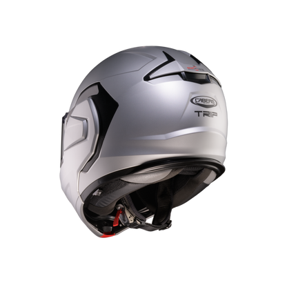Trip Matt Silver Flip Up Motorbike Helmet