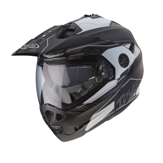 Tourmax Marathon Matt Black, White & Anthracite Motorbike Helmet