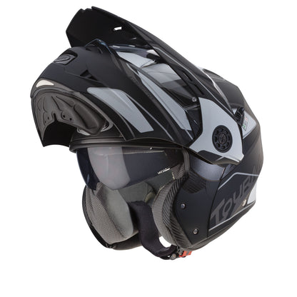 Tourmax Marathon Matt Black, White & Anthracite Motorbike Helmet