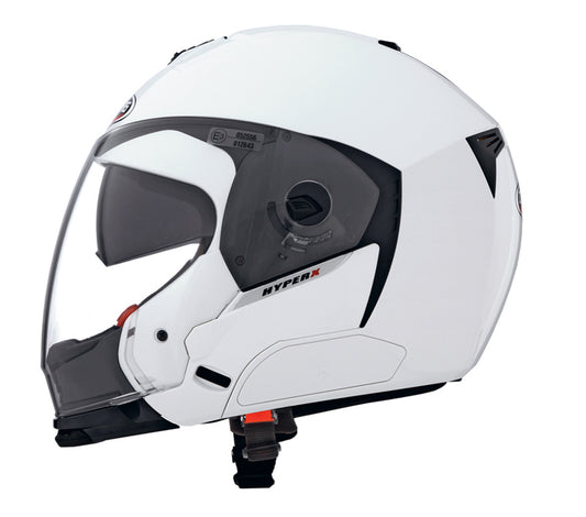 Hyper X Metal White Motorbike Helmet - XS