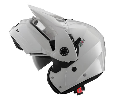 Tourmax Metal White Motorbike Helmet - XS
