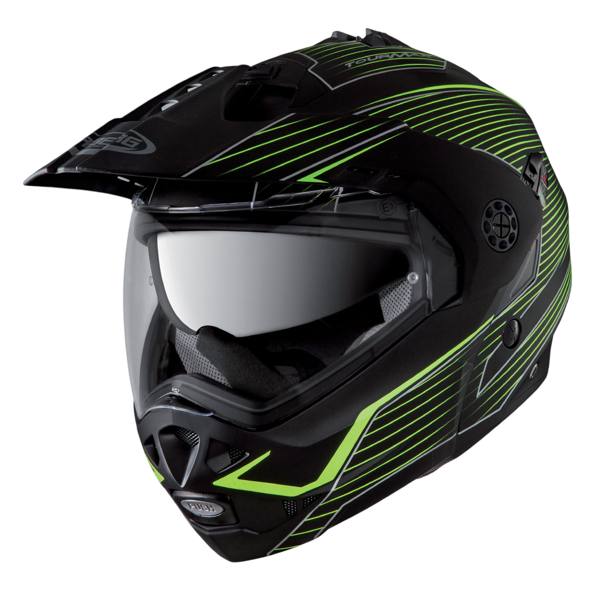 Tourmax Sonic Matt Black & Yellow Fluo Motorbike Helmet