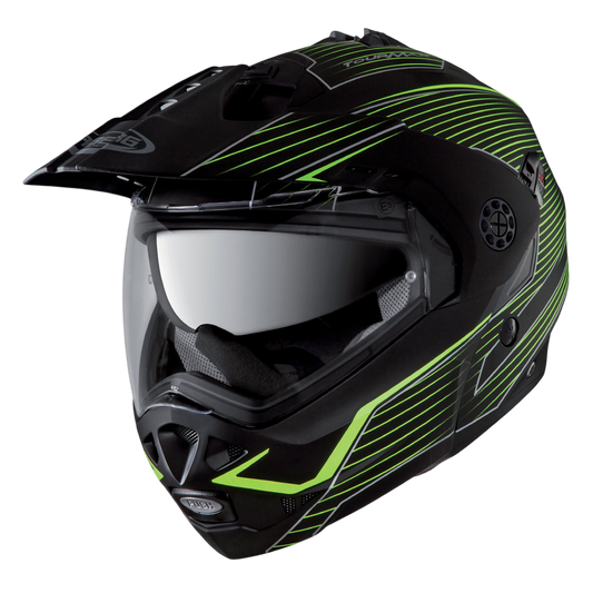 Tourmax Sonic Matt Black & Yellow Fluo Motorbike Helmet