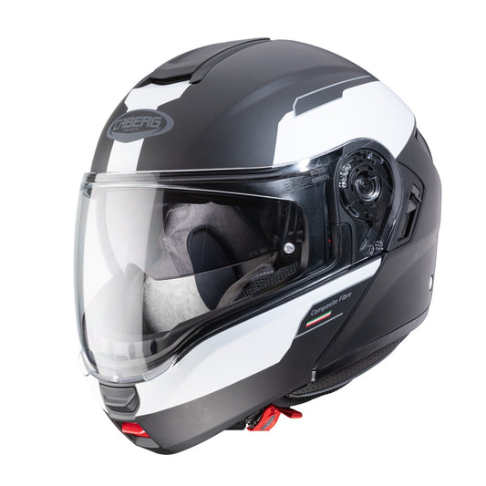 Levo Prospect Matt Black & White Motorbike Helmet