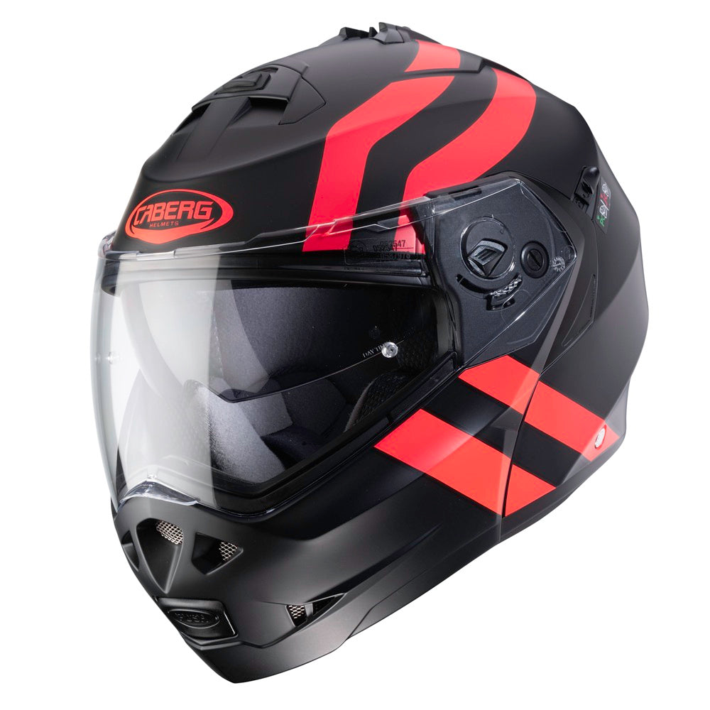 Duke 2 Super Legend Matt Black, Red Fluorescent Motorbike Helmet