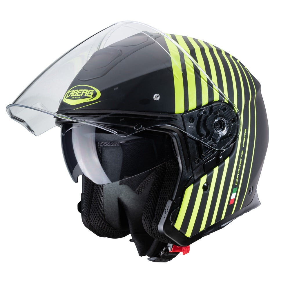 Flyon Bakari Matt Black & Yellow Motorbike Helmet
