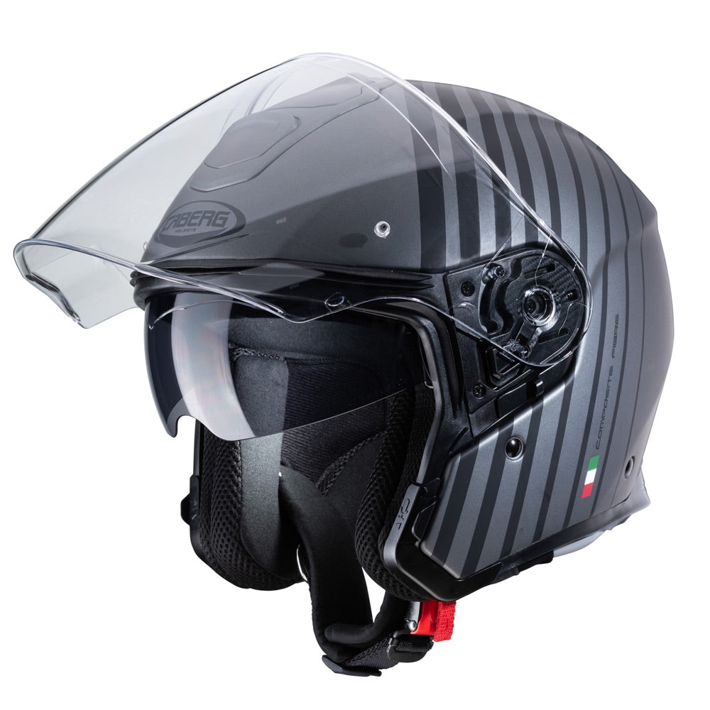 Flyon Bakari Matt Gun Metal & Black Motorbike Helmet