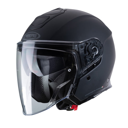 Flyon Matt Black Motorbike Helmet - XS
