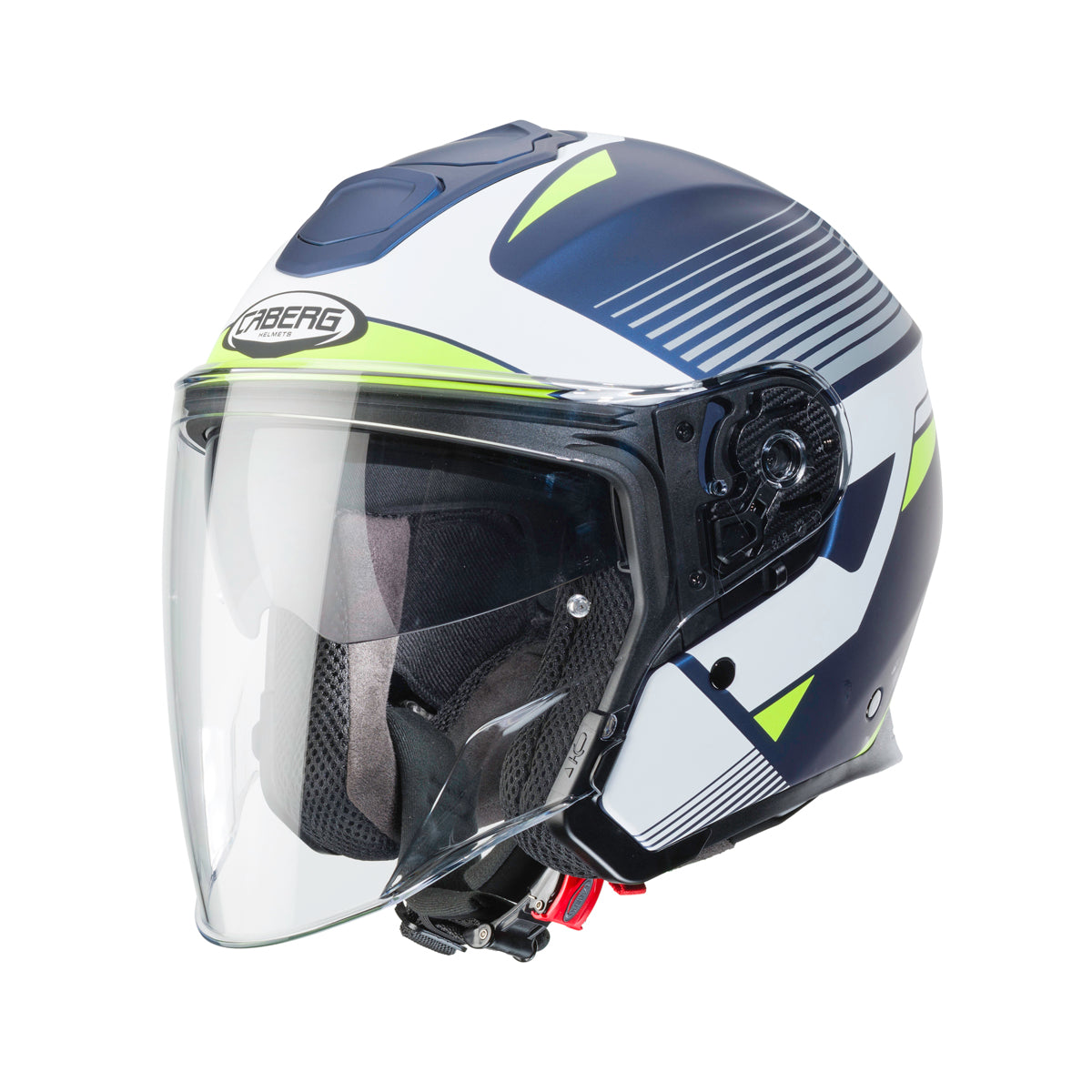 Flyon Rio Matt Blue, White, Yellow & Silver Motorbike Helmet