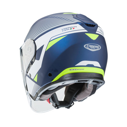 Flyon Rio Matt Blue, White, Yellow & Silver Motorbike Helmet