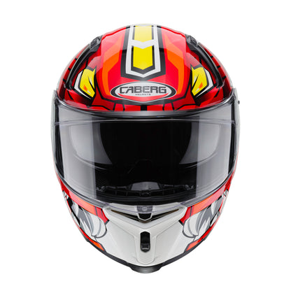 Avalon Giga White, Red & Yellow Motorbike Helmet