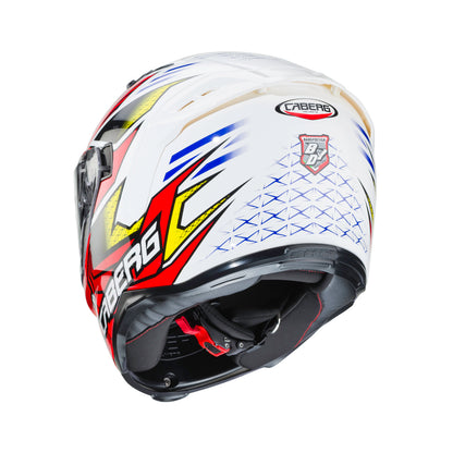 Avalon Giga White, Red & Yellow Motorbike Helmet