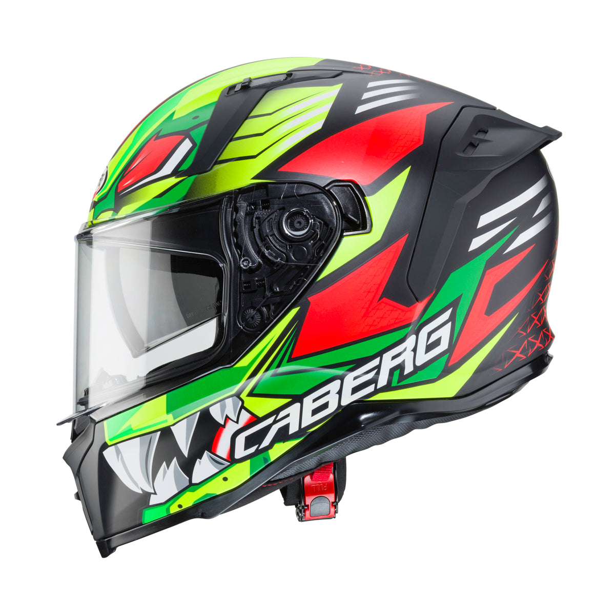 Avalon Giga Matt Black, Yellow & Red Fluorescent Motorbike Helmet