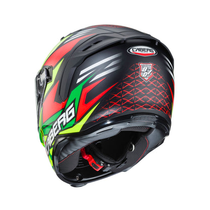 Avalon Giga Matt Black, Yellow & Red Fluorescent Motorbike Helmet