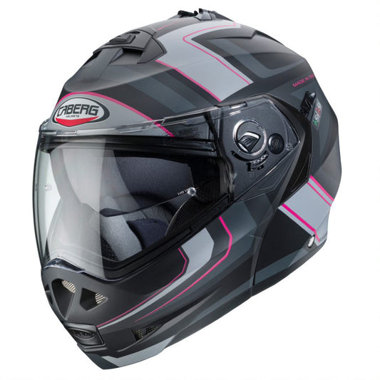 Duke 2 Tour Matt Black, Pink, Anthracite & Silver Motorbike Helmet
