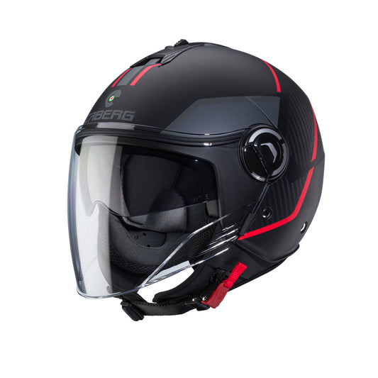 Riviera V4 X Geo Matt Black, Red & Anthracite Motorbike Helmet
