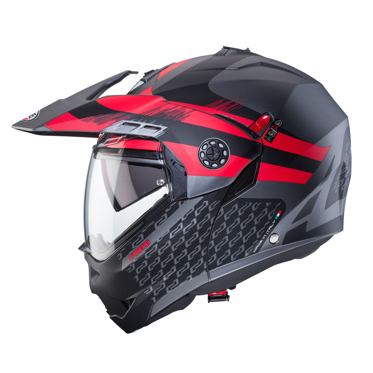 Tourmax X Sarabe Matt Gun Metal, Black & Red Motorbike Helmet