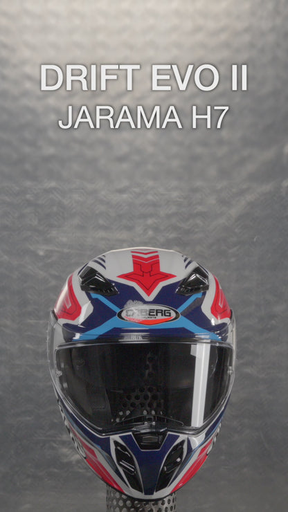 Drift Evo II Jarama White, Red & Blue Motorcycle Helmet