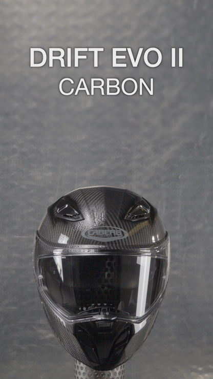 Drift Evo II Black Full Face Motorcycle Helmet (Carbon)