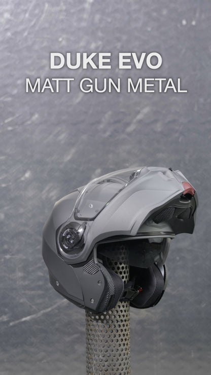 Duke Evo Matt Gun Metal Motorbike Helmet