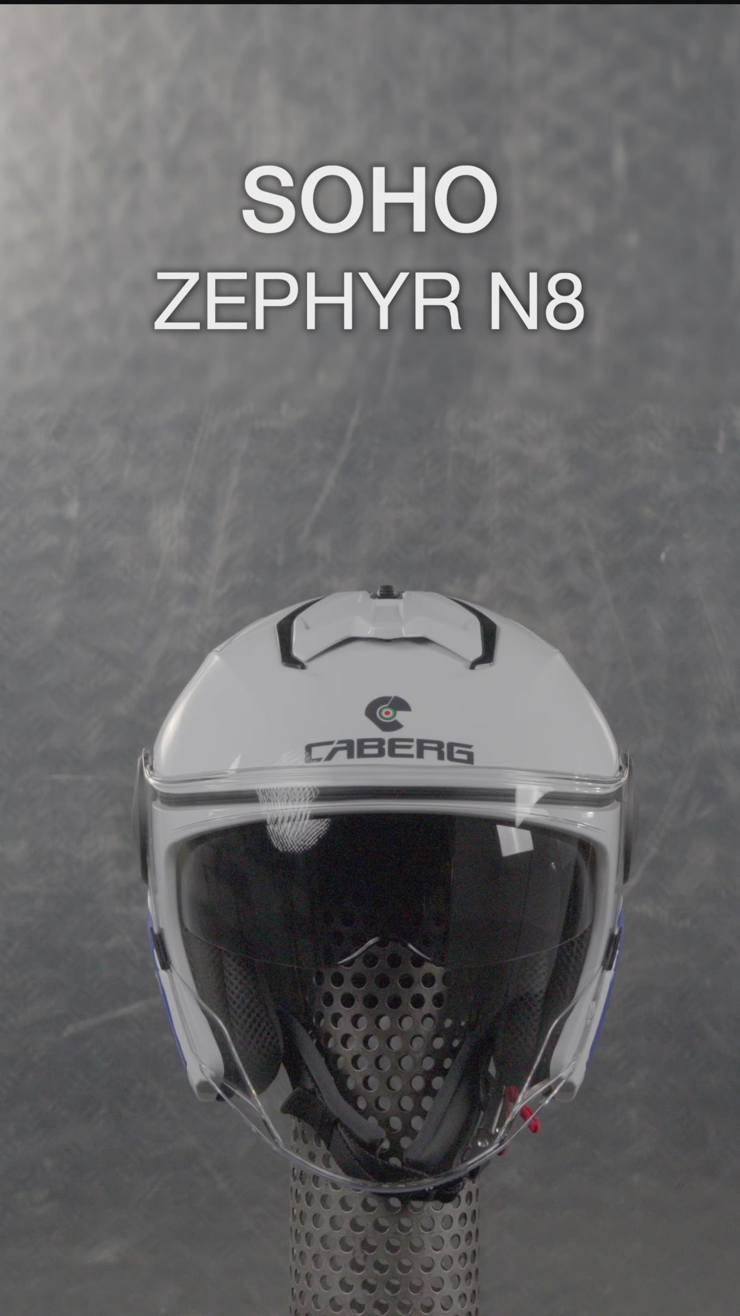 Soho Zephyr White, Blue & Red Motorbike Helmet UK – Caberg Cares