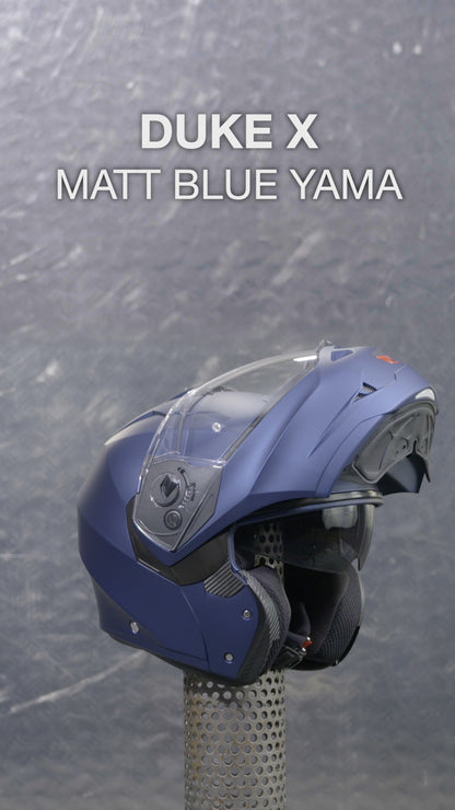 Duke X Matt Blue Yama Motorcycle Helmet